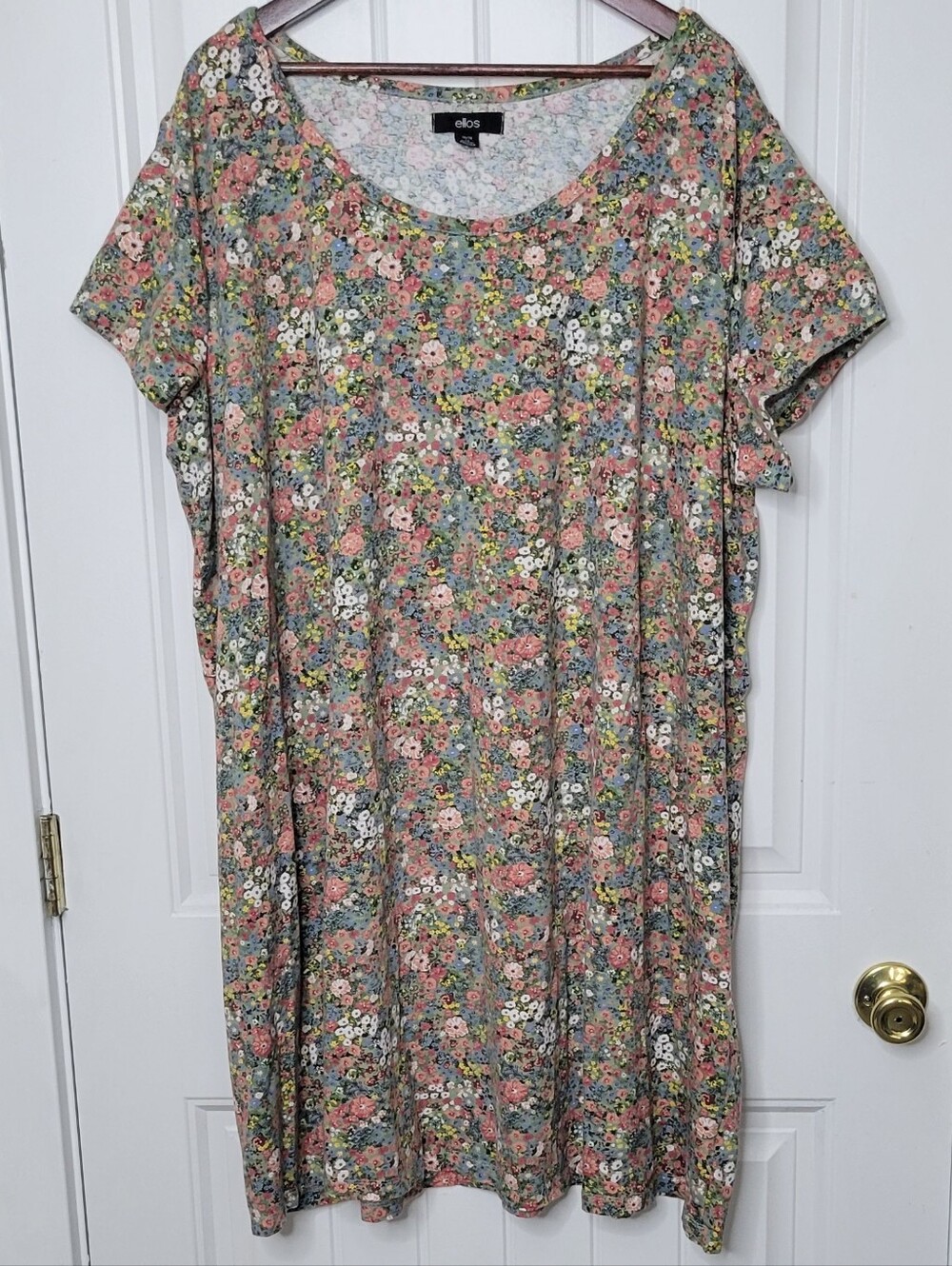 Ellos Floral Short Sleeve Dress in Pink Multi